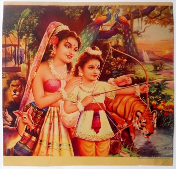 Indienne œuvres - Radha Krishna 54 Hindou